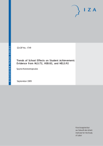 Trends of School Effects on Student Achievement: IZA DP No. 1749