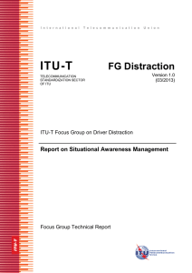 ITU-T FG Distraction Report on Situational Awareness Management