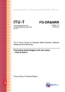 ITU-T FG-DR&amp;NRR Promising technologies and use cases – Part IV and V
