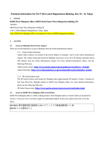 Practical Information for ITU-T SG 9 Joint Rapporteurs Meeting, Dec... KDDI West Shinjuku office (ORIX Real Estate West-Shinjyuku building 2F)