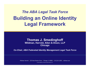 Building an Online Identity Legal Framework The ABA Legal Task Force