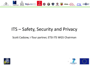 ITS – Safety, Security and Privacy  1