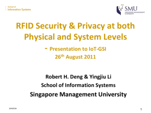 RFID Security &amp; Privacy at both Physical and System Levels -