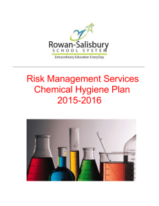 Risk Management Services Chemical Hygiene Plan 2015-2016
