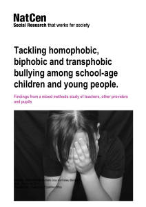 Tackling homophobic, biphobic and transphobic bullying among school-age children and young people.