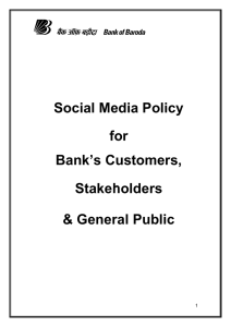 Social Media Policy for Bank’s Customers, holders
