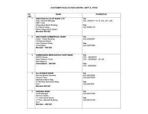 CUSTOMER FACILITATION CENTRE –NEFT &amp;  RTGS  1. Asst. General Manager