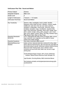 Unit/Lesson Plan Title:  Sound and Motion Primary Subject Science Integrated Subjects