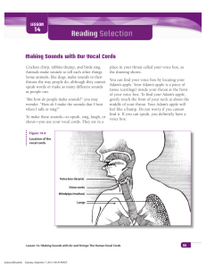 Reading 14 Making Sounds with Our Vocal Cords LESSON