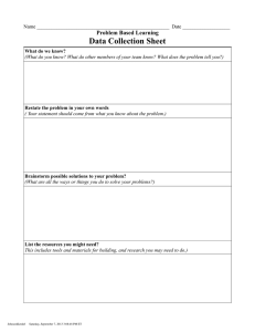 Data Collection Sheet Problem Based Learning