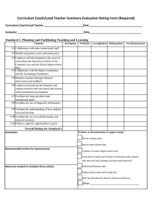 Curriculum Coach/Lead Teacher Summary Evaluation Rating Form (Required)
