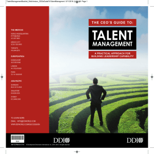 TALENT MANAGEMENT THE CEO’S GUIDE TO: