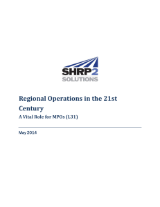 Regional Operations in the 21st Century A Vital Role for MPOs (L31)