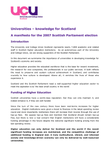 Universities – knowledge for Scotland Introduction