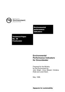 Environmental Performance Indicators for Groundwater