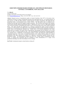 GROUNDWATER RECHARGE INTERFACE  AND NITRATE DISCHARGE: CENTRAL CANTERBURY, NEW ZEALAND