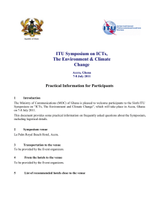 ITU Symposium on ICTs, The Environment &amp; Climate Change Practical Information for Participants