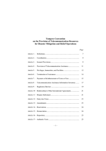 Tampere Convention on the Provision of Telecommunication Resources