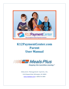 K12PaymentCenter.com Parent User Manual