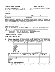 ROWAN-SALISBURY SCHOOLS  LEASE AGREEMENT