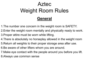 Aztec Weight Room Rules General