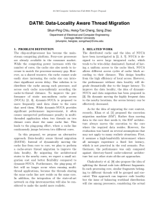 DATM: Data-Locality Aware Thread Migration Shun-Ping Chiu, Heng-Tze Cheng, Song Zhao