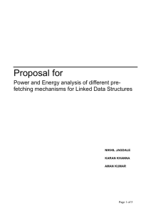 Proposal for  Power and Energy analysis of different pre-