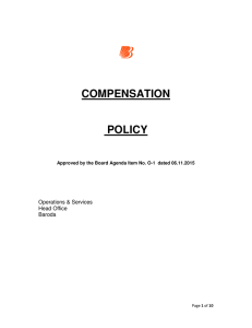 COMPENSATION  POLICY Operations &amp; Services