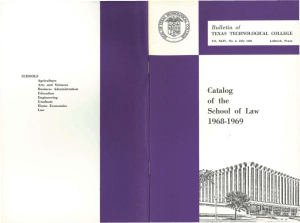 1968-1969 Catalog of the School of Law