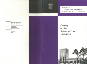 1969·1970 Catalog of the School of Law