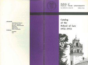 1972-1973 Catalog of the School of Law