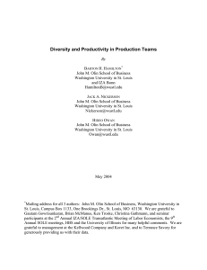 Diversity and Productivity in Production Teams