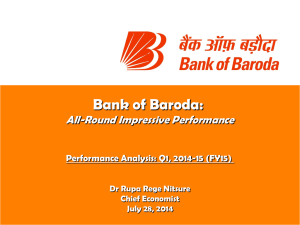 Bank of Baroda: All-Round Impressive Performance Performance Analysis: Q1, 2014-15 (FY15)