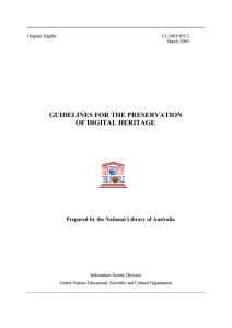 GUIDELINES FOR THE PRESERVATION OF DIGITAL HERITAGE