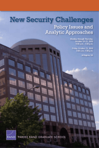 New Security Challenges Policy Issues and Analytic Approaches