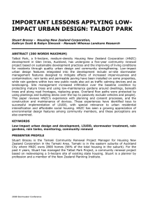 IMPORTANT LESSONS APPLYING LOW- IMPACT URBAN DESIGN: TALBOT PARK