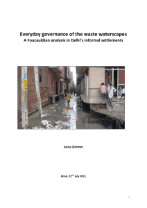   Everyday governance of the waste waterscapes  A Foucauldian analysis in Delhi’s informal settlements  Anna Zimmer 