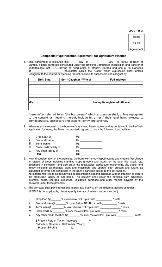 composite-hypothecation-agreement-for-agriculture-finance