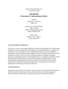 SIS-686-001 Proseminar I: International Affairs