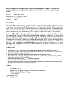 Postdoctoral Fellow in Orthopaedics Surgical Simulations and Applied Computational
