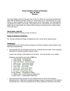 Rowan-Salisbury Board of Education May 18, 2009 Minutes