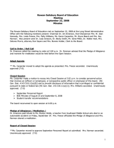 Rowan-Salisbury Board of Education Meeting September 22, 2008