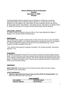 Rowan-Salisbury Board of Education Meeting December 21, 2009