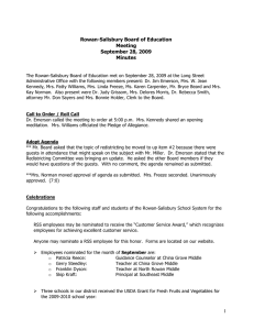 Rowan-Salisbury Board of Education Meeting September 28, 2009