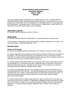 Rowan-Salisbury Board of Education Emergency Meeting July 21, 2009