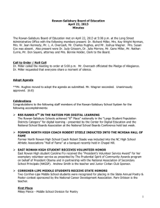 Rowan-Salisbury Board of Education April 22, 2013 Minutes