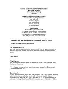 ROWAN-SALISBURY BOARD OF EDUCATION September 08, 2014 Work Session Meeting Minutes