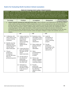 Rubric for Evaluating North Carolina’s School counselors