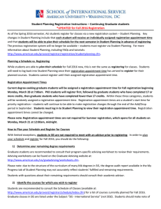 Student Planning Registration Instructions – Continuing Graduate students