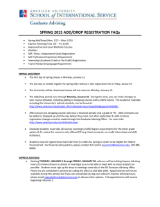 SPRING 2015 ADD/DROP REGISTRATION FAQs